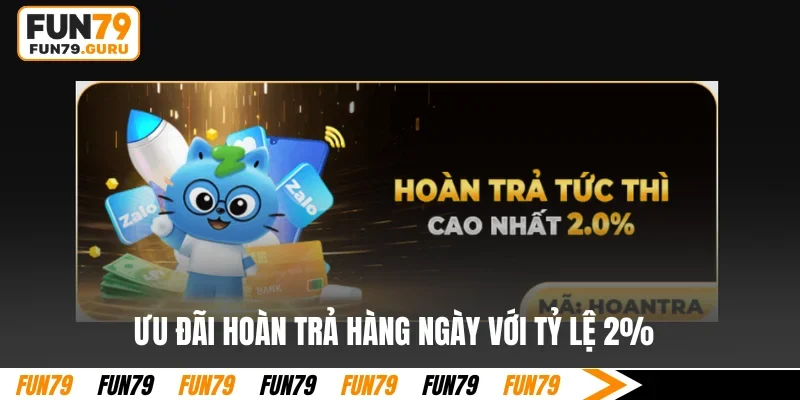 Ưu đãi hoàn trả hàng ngày với tỷ lệ 2%